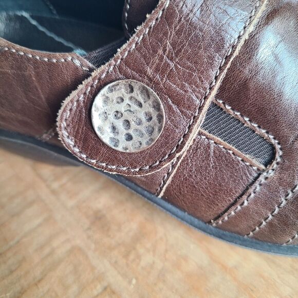 Romika Loafers Womens Size 37 Brown Distressed Leather Shoe Flat Rubber NEW - Picture 2 of 10